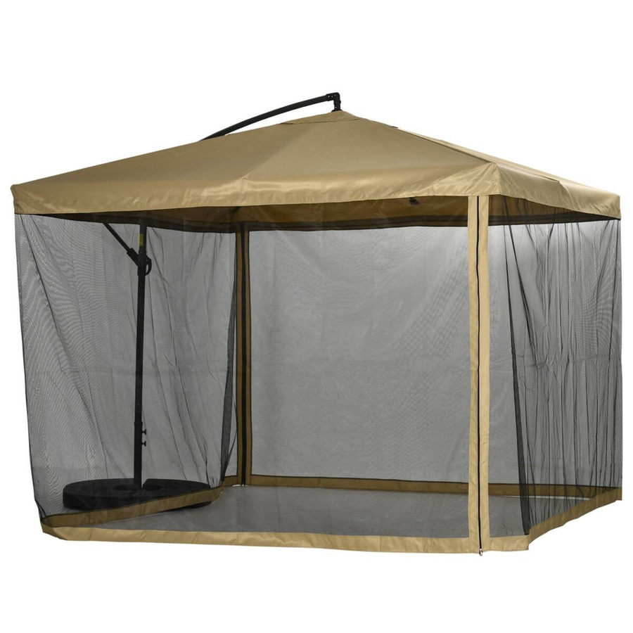 Outsunny Ampelschirm in Beige aus Stahl und Polyester mit klassischem Design, B/T/H: 295 x 295 x 260 cm - Bild 2