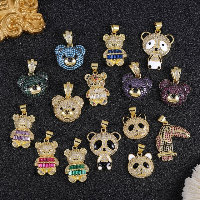Juya Charms Anhänger, Messing, Gold, Zirkonia, Damen - Bild 1