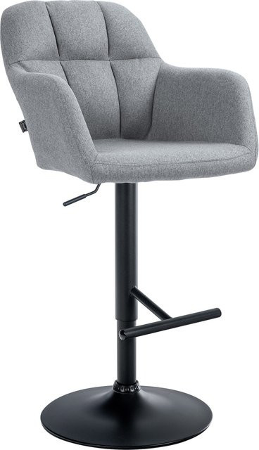 CLP Barhocker Natoma mit Stoffbezug und Metallgestell, 360 Grad drehbar, höhenverstellbar mit Fußstütze und gepolsterter Sitzfläche, B/T/H: 57 x 59 x 118 cm - Bild 1