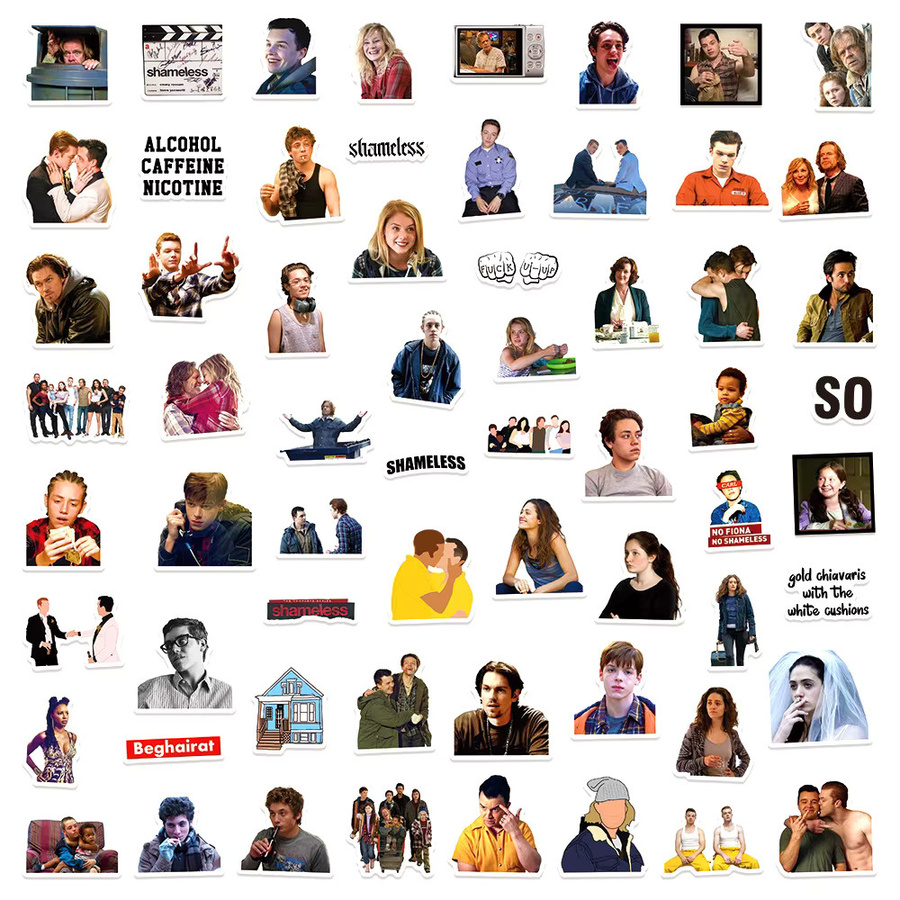 58 Stück Shameless TV Show Aufkleber GOGOTU Graffiti Sticker Wasserdicht für Skateboard und Gepäck in Multicolour - Bild 3