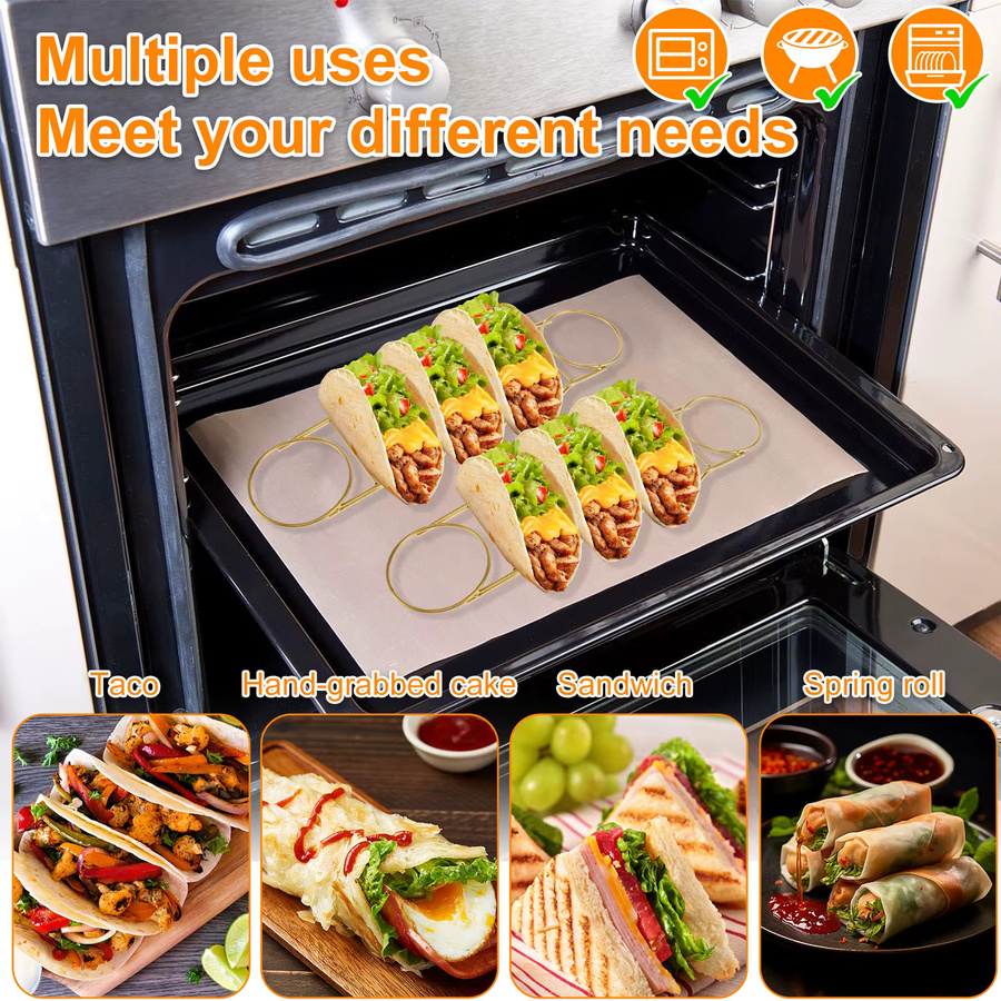 Willstar Taco-Halter aus Edelstahl im 8er Set mit Löffel und Salatbecher, rostfrei, in Silber oder Gold - Bild 3
