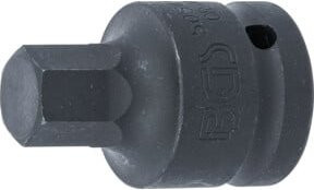 BGS Kraft-Bit-Einsatz 5054-17 in Schwarz mit 20 mm (3/4") Innenvierkant-Antrieb und 17 mm Innensechskant - Bild 1