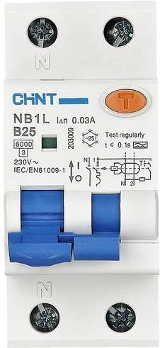 Chint RCBO FI-Schutzschalter und Leitungsschutzschalter 1-polig 20A 0,03A 240V 415V in Weiß - Bild 1