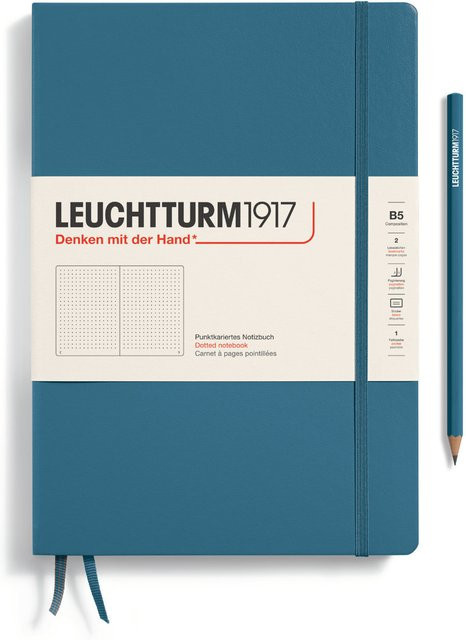 LEUCHTTURM1917 Notizbuch Composition dotted Hardcover B5 Stone Blue - Bild 1