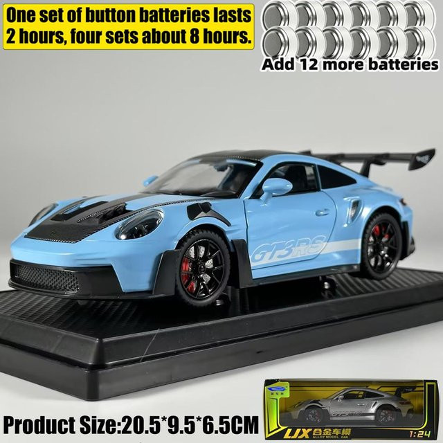 Linyi toy car Porsche 911 GT3 RS 992 Generation, Modellauto, 1:24, Metall, blau, ab 14 Jahren - Bild 1