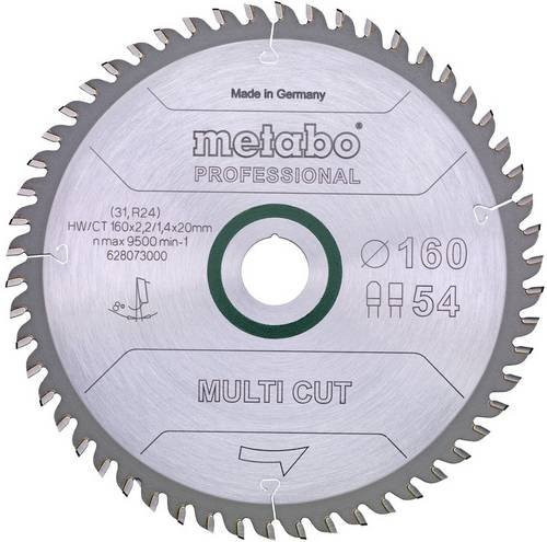 Metabo Multi Cut Professional Kreissägeblatt Universal für Holz, Metall und Kunststoff, Farbe: Silber, Durchmesser: 160 mm, Zähnezahl: 54 - Bild 1