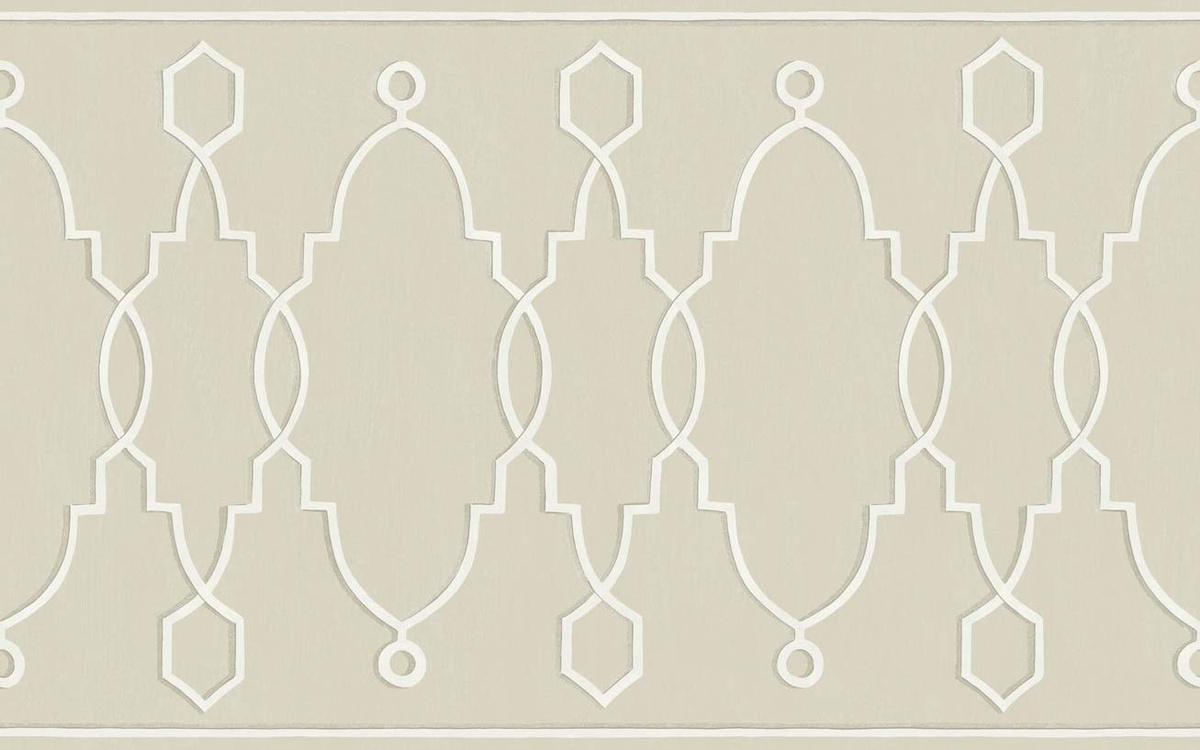 Cole & Son Tapete Prere Stone in Beige mit geometrischem Art Deco Muster aus Vlies - Bild 1