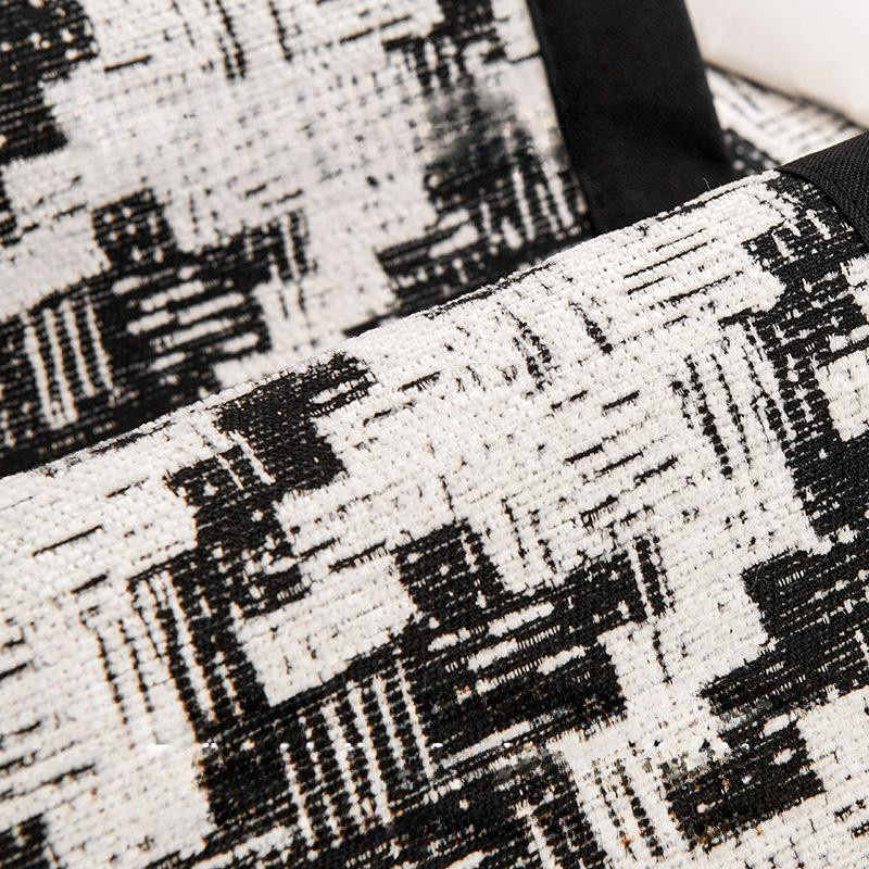 Binchi Outdoor Equipment Jacquard-Sofabezug im britischen Stil, L-Form, rutschfest und weich, Schwarz-Weiß, B/T/H: 70 x 70 cm - Bild 3