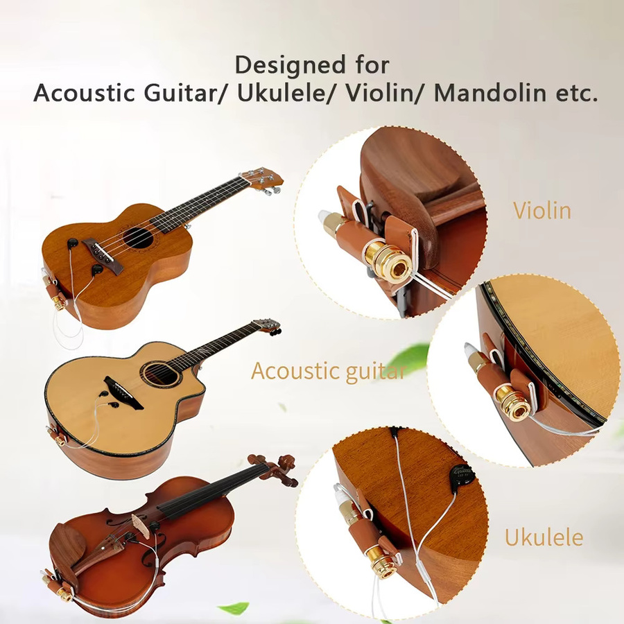 Galux Piezo Kontakt Mikrofon Pickup für klassische Akustikgitarren, Ukulelen und Violinen, selbstklebend - Bild 2