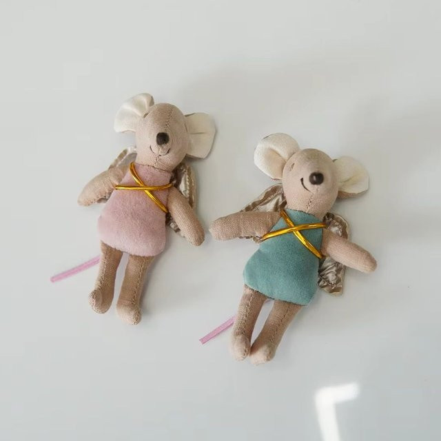 mumamuying Engelsflügel-Mauspuppe, Stoffpuppe, Grün - Bild 1