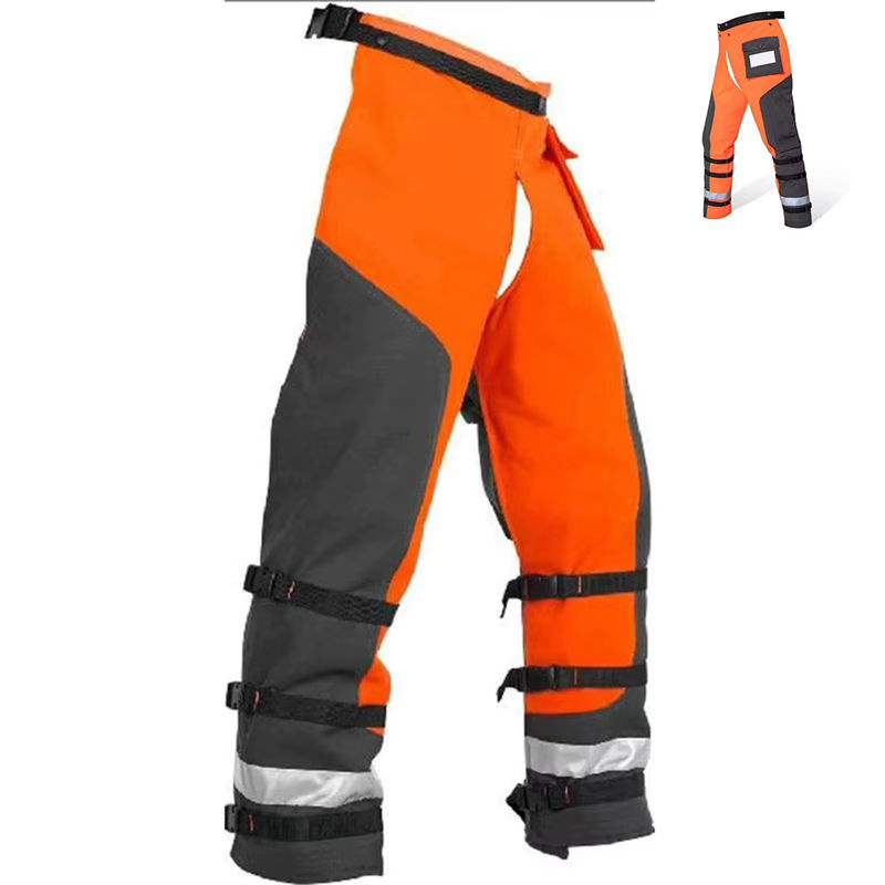 DAZZLEEX Kettensägenhose mit 9-lagigem Schutz in Orange, Unisex, Größe M - Bild 3