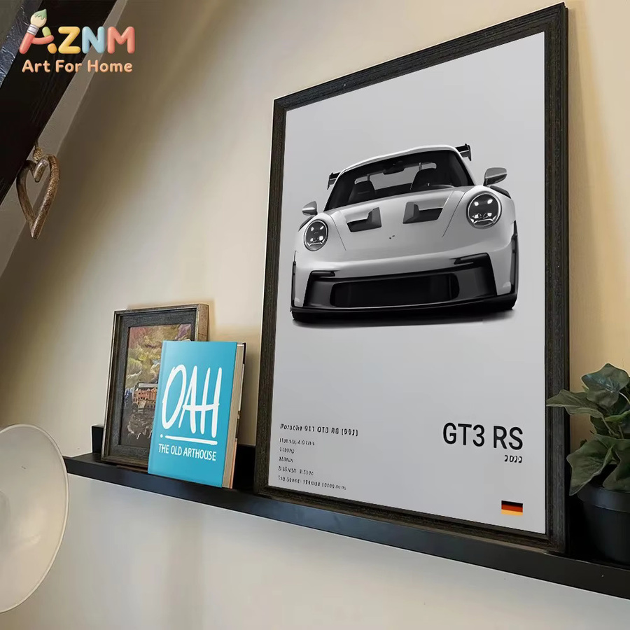 AZNM Leinwand-Wandkunst Supercar Poster mit Porsche GT3 RS und Lamborghini Revuelto Aventador ungerahmt - Bild 5