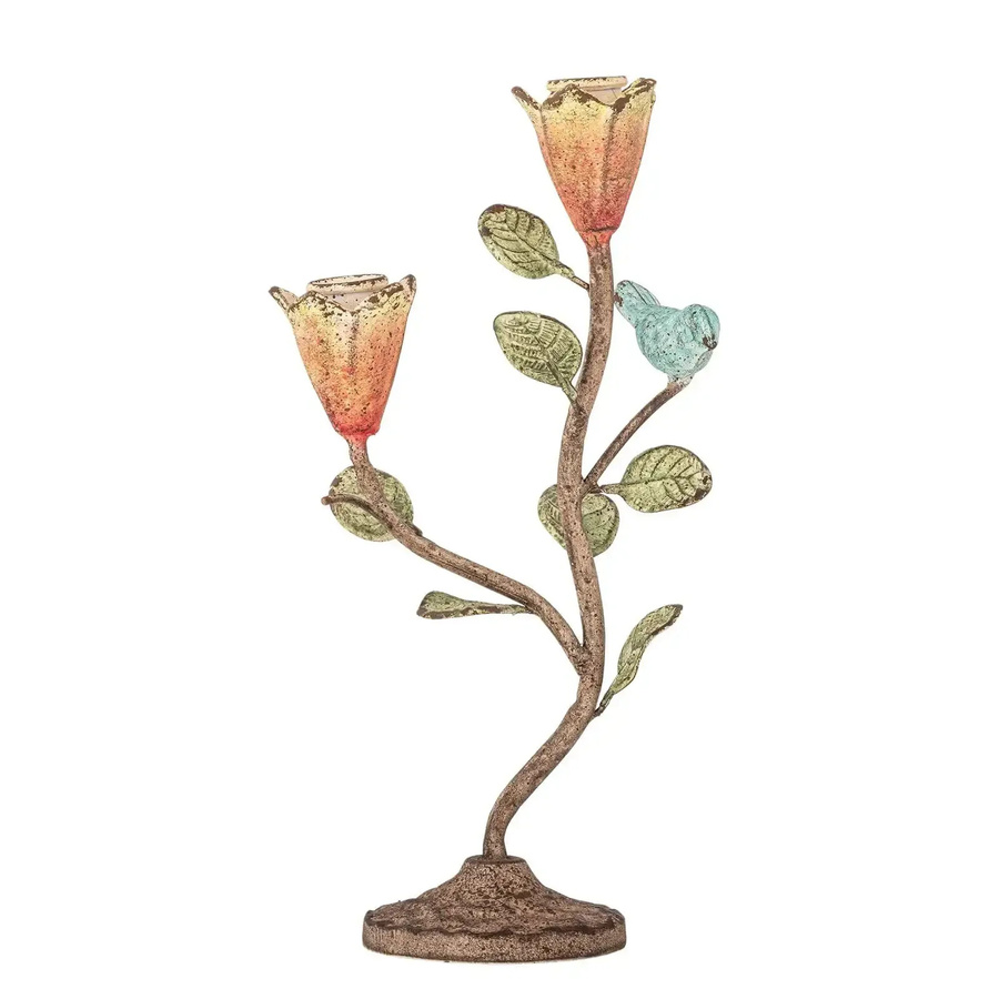 Bloomingville Metallkerzenhalter Zaina Creative Collection mehrfarbig Orange Grün Türkis Höhe: 29,5 cm - Bild 1