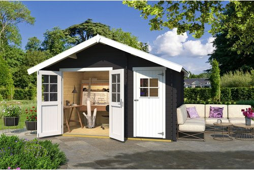 WEKA Gartenhaus 253 aus Holz in Grau, B/H/T: 420 x 270 x 310 cm - Bild 1
