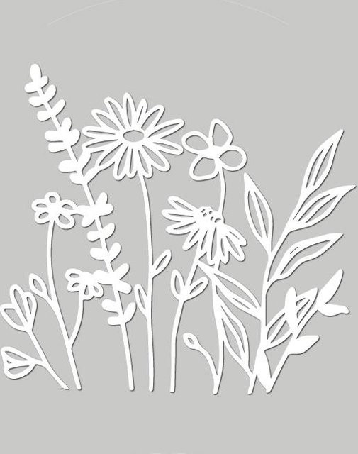 Binchi Outdoor Product Wildblumen-Aufkleber in Weiß für Laptop, Camping und Auto - Bild 1