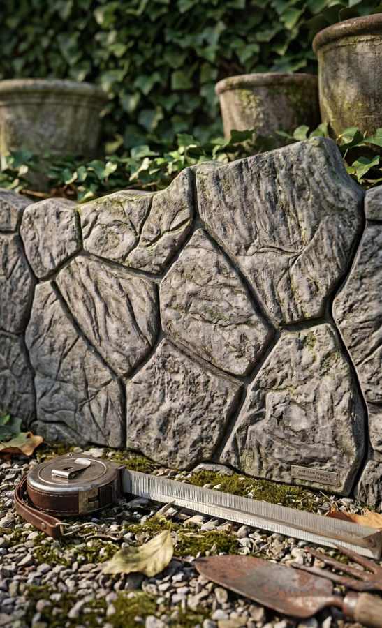 Beton-Stempelmatte für unregelmäßige Steinoptik aus Gummi, Breite: 65 cm, Tiefe: 43 cm - Bild 3