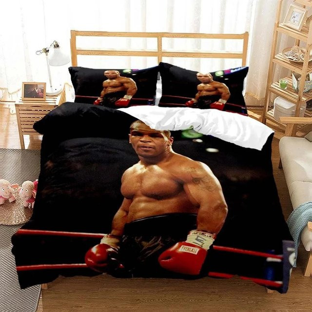 Bettwäscheset mit 3D-Druck Mike Tyson Boxweltmeister für Jungen und Mädchen, bestehend aus Bettbezug und Kissenbezügen, Breite: 150 cm, Länge: 200 cm - Bild 1