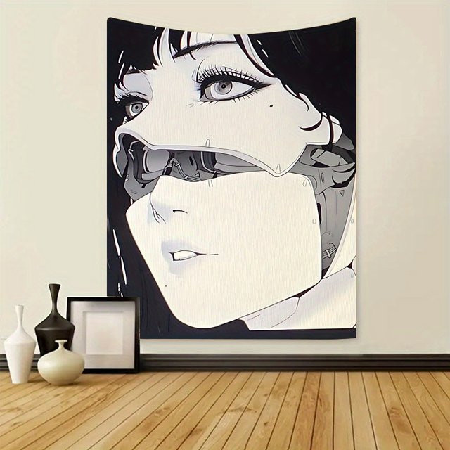 VIKAMA Wandbehang im japanischen Anime-Stil mit geisterhaftem Mädchen, Mehrfarbig, B/H: 60 x 40 cm - Bild 1