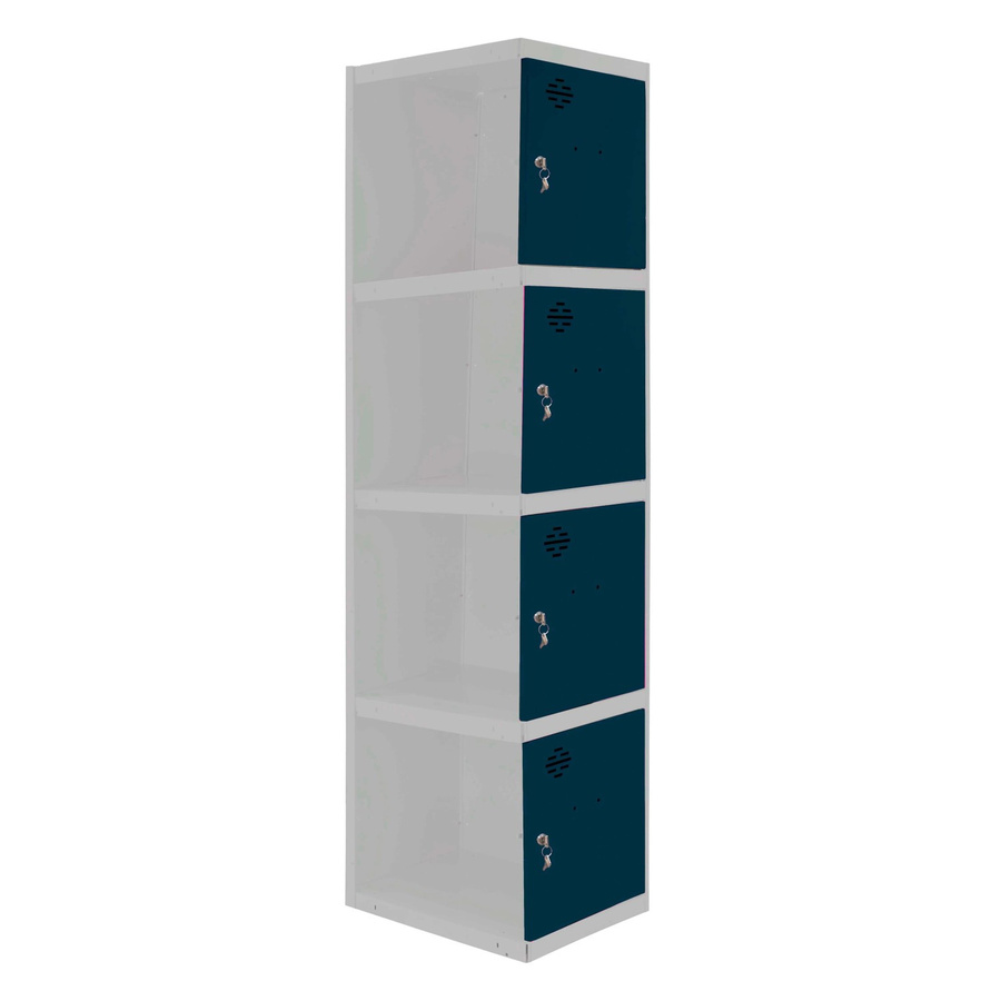 PROREGAL Spind AMEGO Anbaumodul mit 4 Abteilen, Schließfach Garderobe aus Metall, Anthrazit, H x B x T: 180 x 30 x 50 cm - Bild 2
