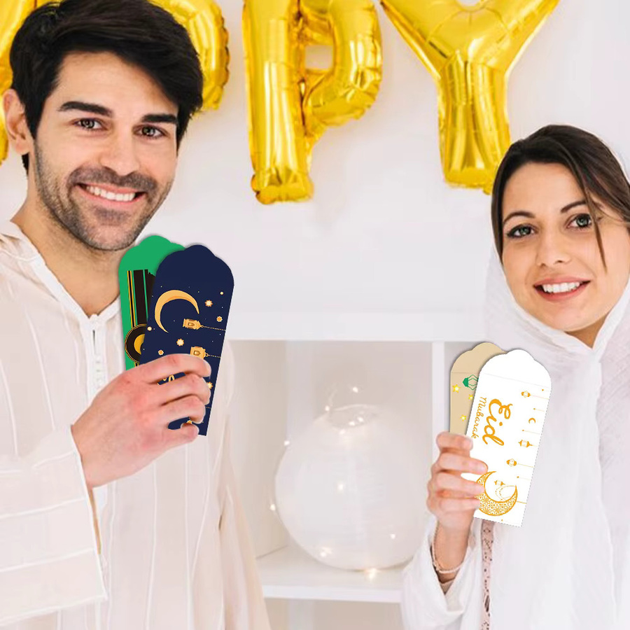 Eid Mubarak Geldumschläge mit Mond-Dekoration für Ramadan und Eid Al-Fitr, Gelb, Papier, 6 oder 18 Stück - Bild 3