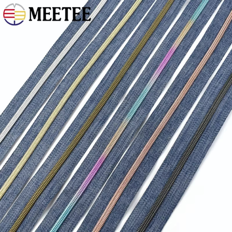 Meetee Nylon Reißverschluss Nr. 5 in Blau für Kleidung und Taschen zum Nähen und für DIY-Projekte - Bild 2