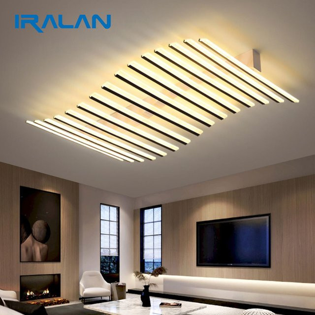 IRALAN LED Deckenleuchte im modernen Nordic Design für Wohnzimmer, Esszimmer und Schlafzimmer in Schwarz oder Weiß - Bild 1