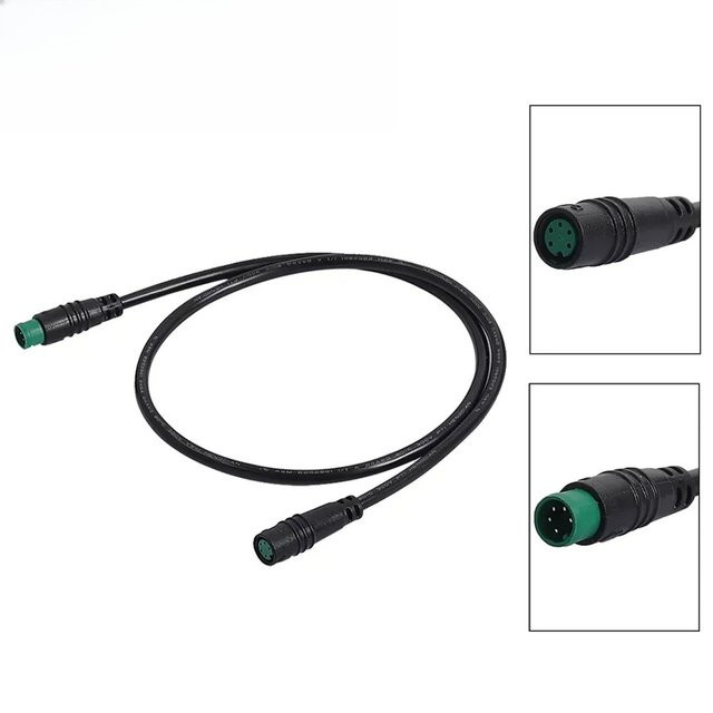 Bafang Mittelmotor-Verlängerungskabel für Elektrofahrräder, 5-polig, männlich zu weiblich, schwarz, wasserdicht - Bild 1