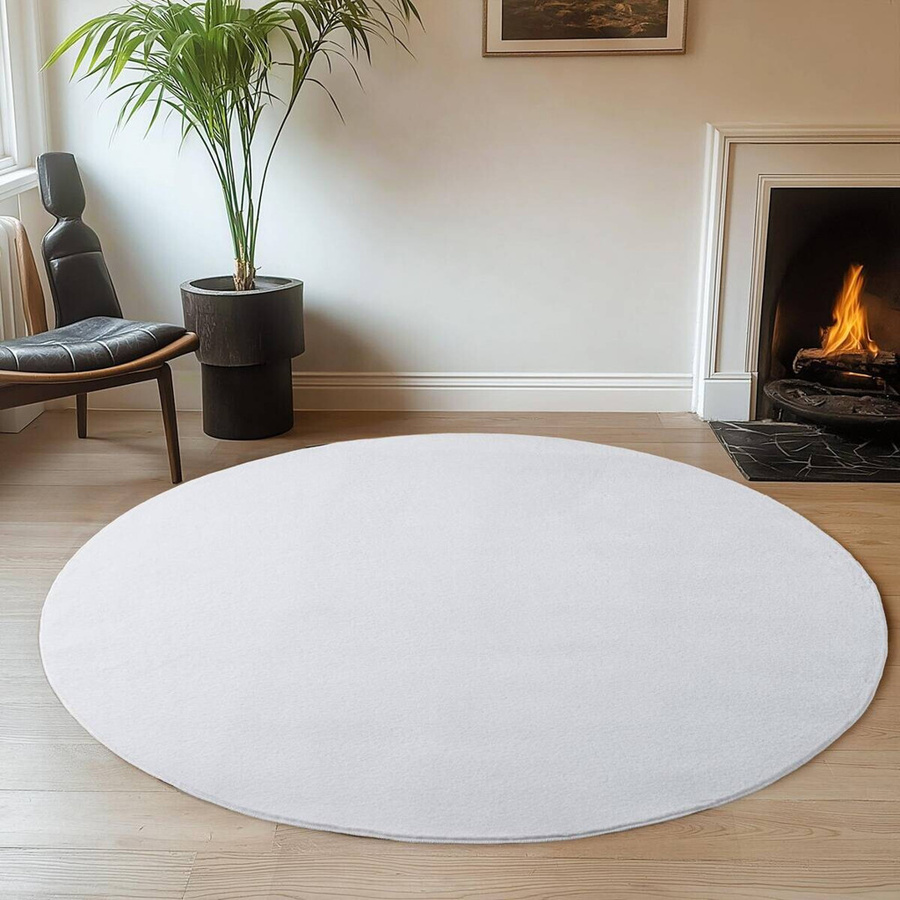 Ayyildiz Kurzflorteppich Joy Rund Weiß Durchmesser: 200 cm - Bild 2