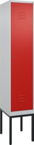 C+P Spind Classic PLUS Garderobenschrank mit 1 Abteil, Zylinderschloss, 4 Garderobenhaken und mittiger Trennwand, H x B x T: 212 x 40 x 50 cm - Bild 1