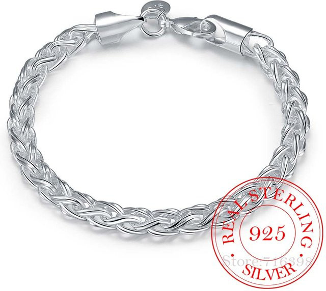 Armband 925 Silber, Twist Runde Kette, Unisex - Bild 1