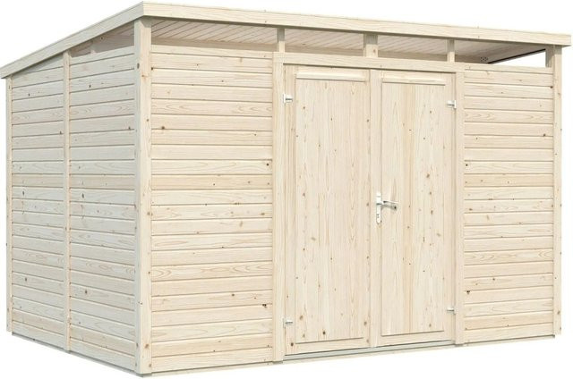 Palmako Holz-Gartenhaus Elias mit Pultdach in Natur aus Fichte, B/T/H: 330 x 228 x 220 cm - Bild 1