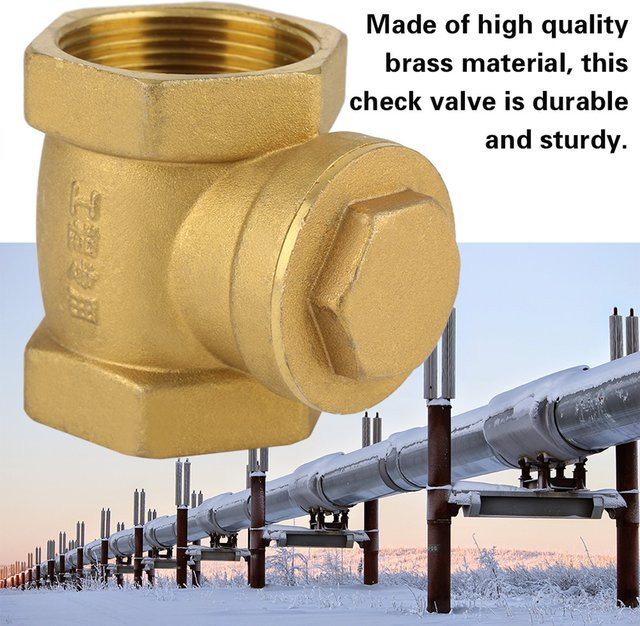 Rückschlagventil aus Messing in Gold mit DN32 Innengewinde zur Vermeidung von Wasserrückfluss (232 PSI) - Bild 1