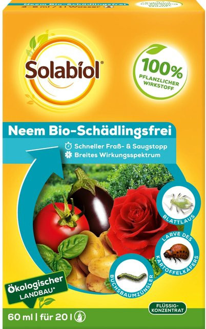 Solabiol Neem Bio-Schädlingsfrei Öl für Zierpflanzen, Kräuter und Gemüse, 60 ml - Bild 1
