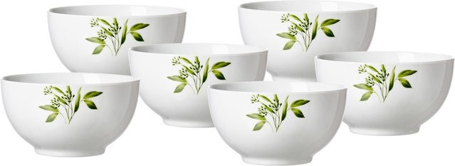 Ritzenhoff & Breker Müslischalen Evora aus Porzellan 6er Set in Green und White Durchmesser: 15 cm - Bild 1