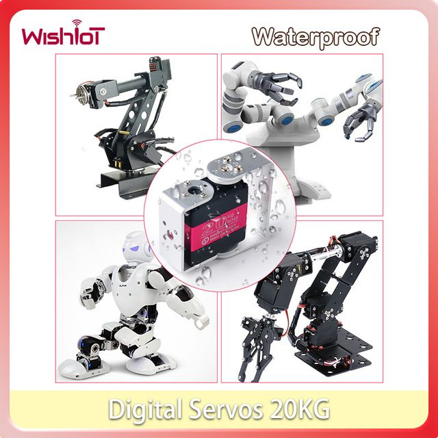 wishiot RDS3218 Servo Dual Shaft Digital RC Servo, mit U-Halterung, IP66 wasserdicht, 180 270 Grad High Torque - Bild 1
