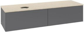 V&B Waschtischunterschrank Antao ohne Frontstruktur in Anthrazit lackiert B: 160 cm, T: 50 cm - Bild 1