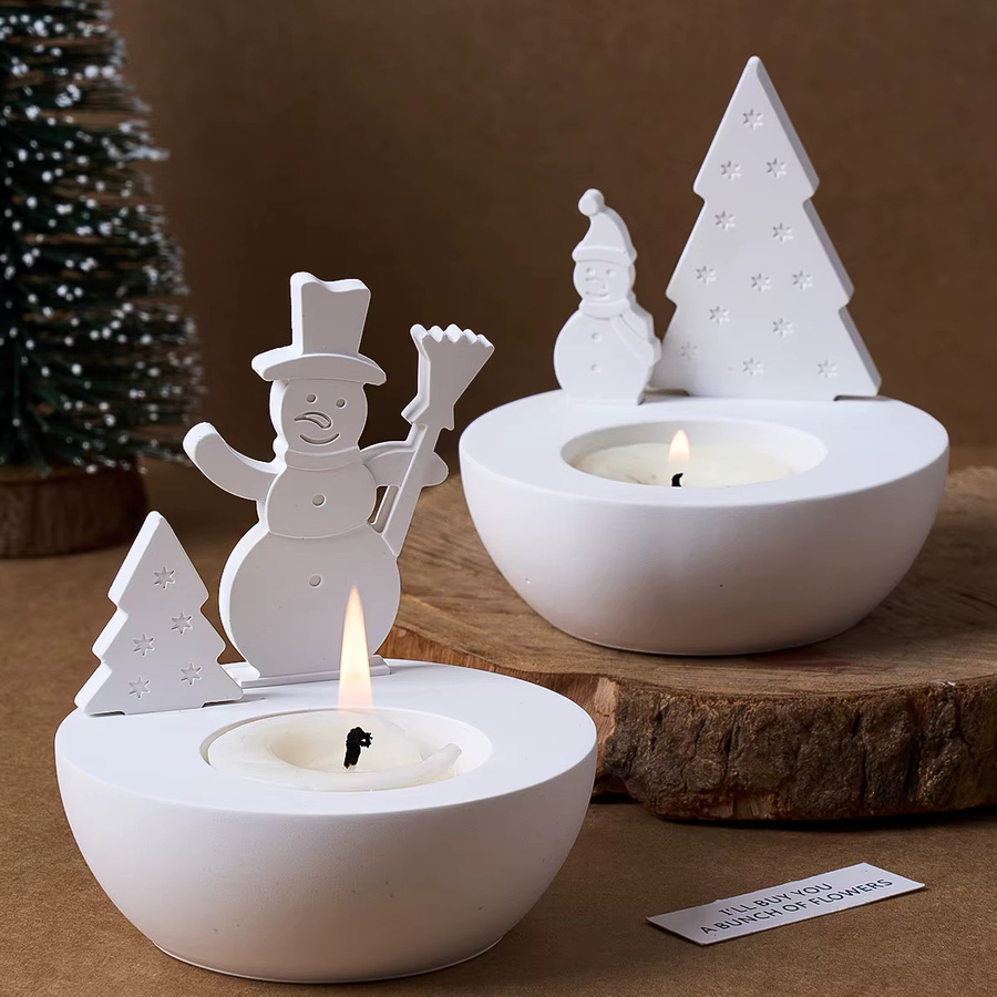 UDOCOOL Silikonform für runde Kerzenhalter und Gipsfiguren zur Weihnachtsdekoration in Weiß - Bild 5