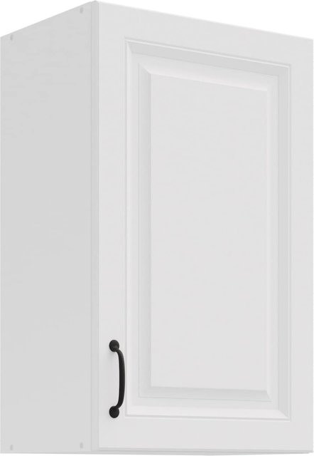 Hängeschrank Stilo in Weiß im Landhausstil mit 2 Einlegböden und mattem Finish, Breite: 45 cm - Bild 1