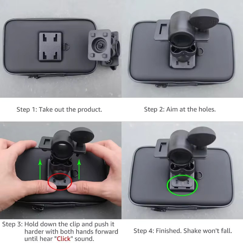 Wasserdichte Handyhülle VIKEFON als Fahrrad und Motorrad Lenkerhalterung in Schwarz für iPhone und Samsung - Bild 5
