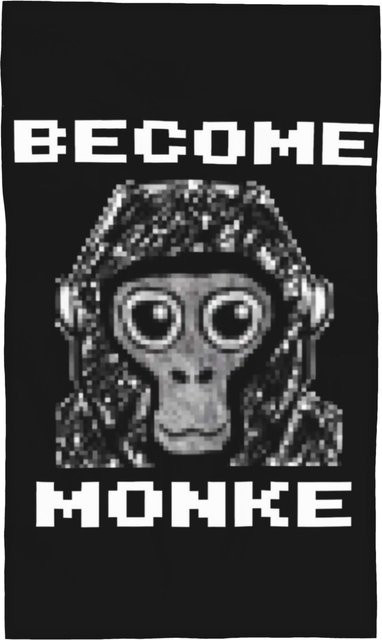 Gorilla Tag Baumwollhandtuch Weiß, schnelltrocknend und atmungsaktiv, B: 45 cm, H: 90 cm - Bild 1