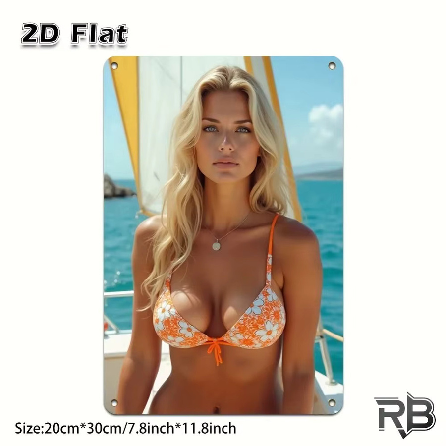HELLOYOUNG Metall-Wandkunst Bikini-Mädchen Portrait in Mehrfarbig - Bild 2