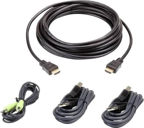 ATEN KVM Anschlusskabel in Schwarz mit HDMI, USB 2.0 A und 3,5 mm Klinkenstecker - Bild 1