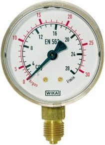 Riegler Manometer neutral silber, G 1/4 radial unten, Messbereich 0 - 10/16 bar, Durchmesser: 63 mm - Bild 1