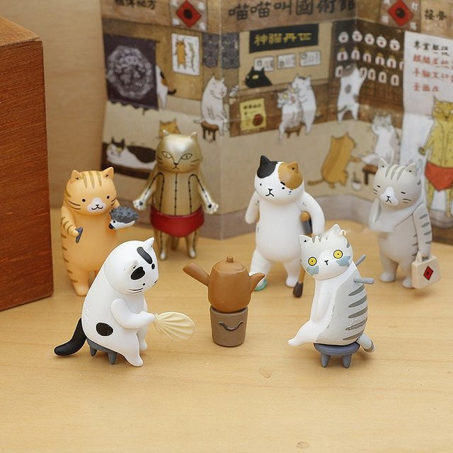Bandai Katze Mini Action Figur Blind Box Multicolor Traditionelle Chinesische Medizin Akupunktur Kampfsport Halle - Bild 1