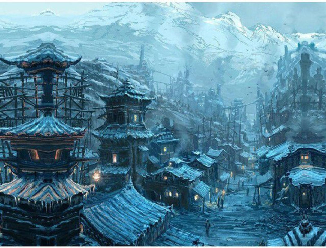 FIYO Diamond Painting Set 5D Winterlandschaft mit Kreuzstich Motiv in Blau, B/H: 20 x 30 cm - Bild 1