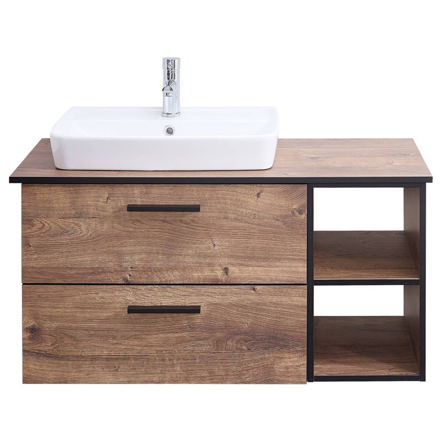 Waschbeckenunterschrank Pelipal Quickset 374 Eiche Ribeck Nachbildung, Braun, Wandmontage, B/H/T: 103 x 61,6 x 44,5 cm - Bild 3