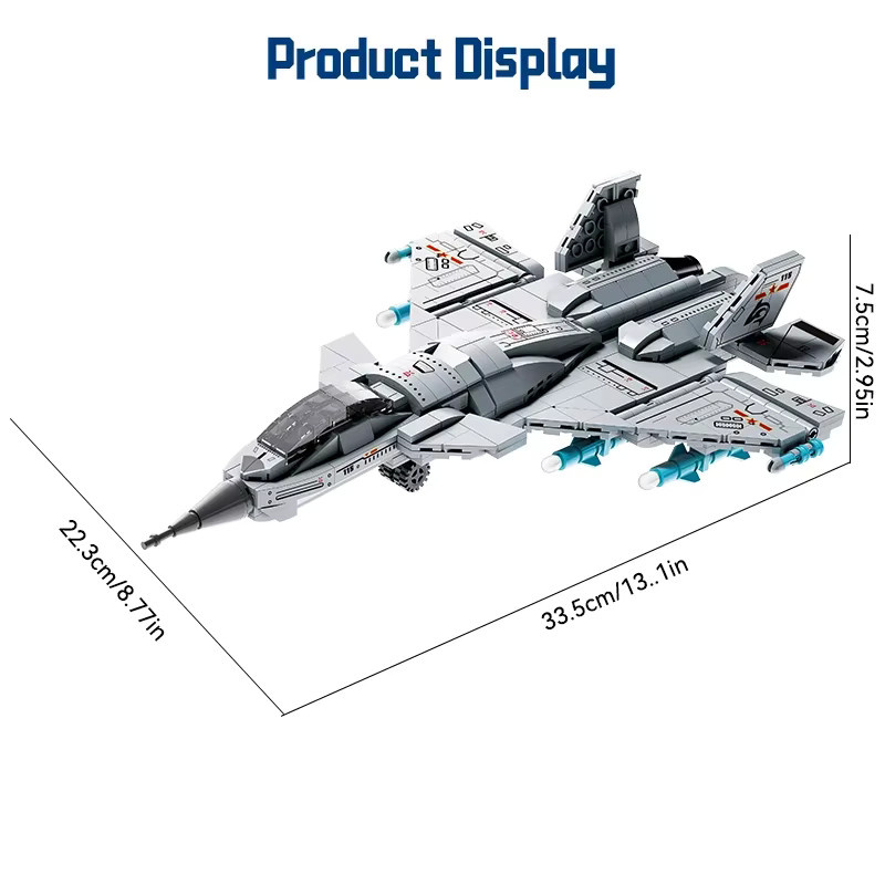 TOYLINX Militär Jet Fighter, Bausteine, 577 Teile - Bild 6
