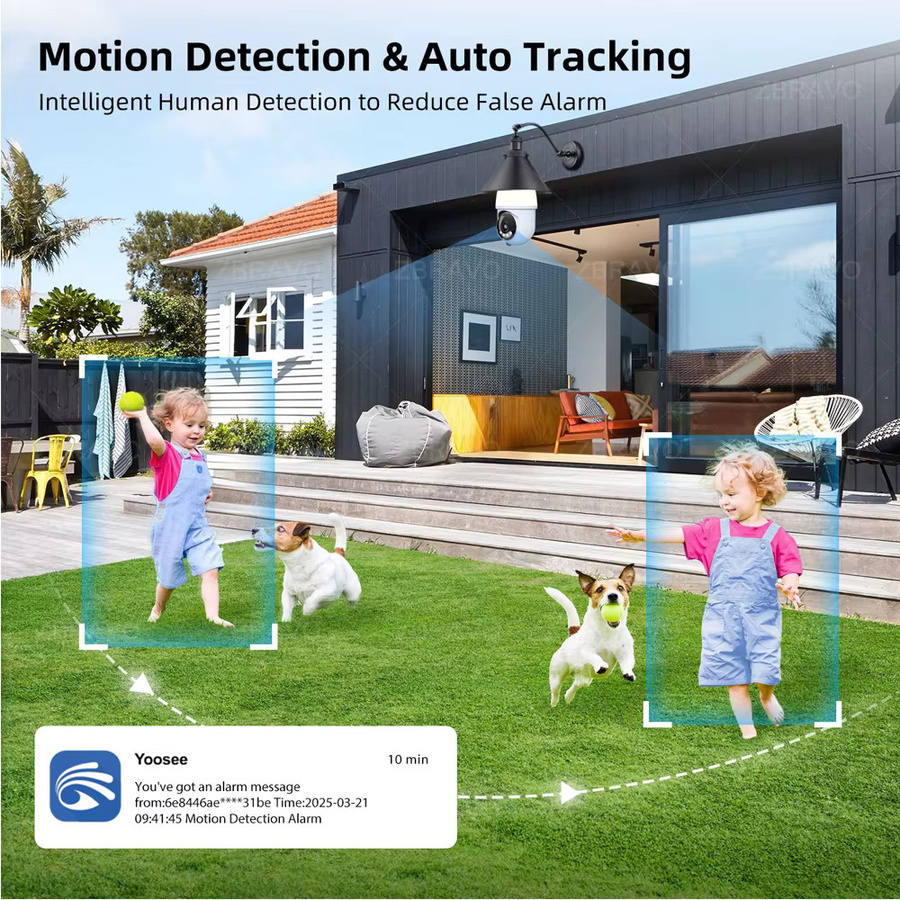 YOOSEE E27 Wifi Glühbirnen Kamera mit 5MP Auflösung, PTZ, bunter Nachtsicht, Zwei-Wege-Audio und Auto-Tracking in Weiß - Bild 5