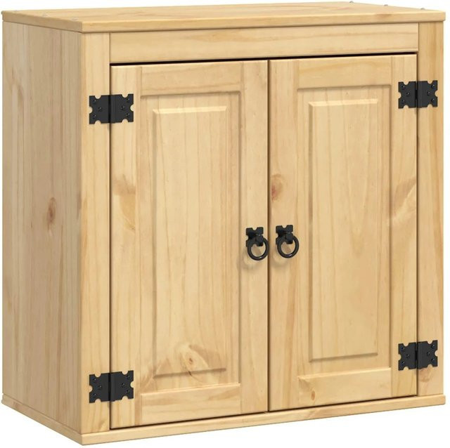 vidaXL Schrank mit Regal in Honigbraun aus massivem Kiefernholz, B/T/H: 60 x 32 x 40 cm - Bild 1