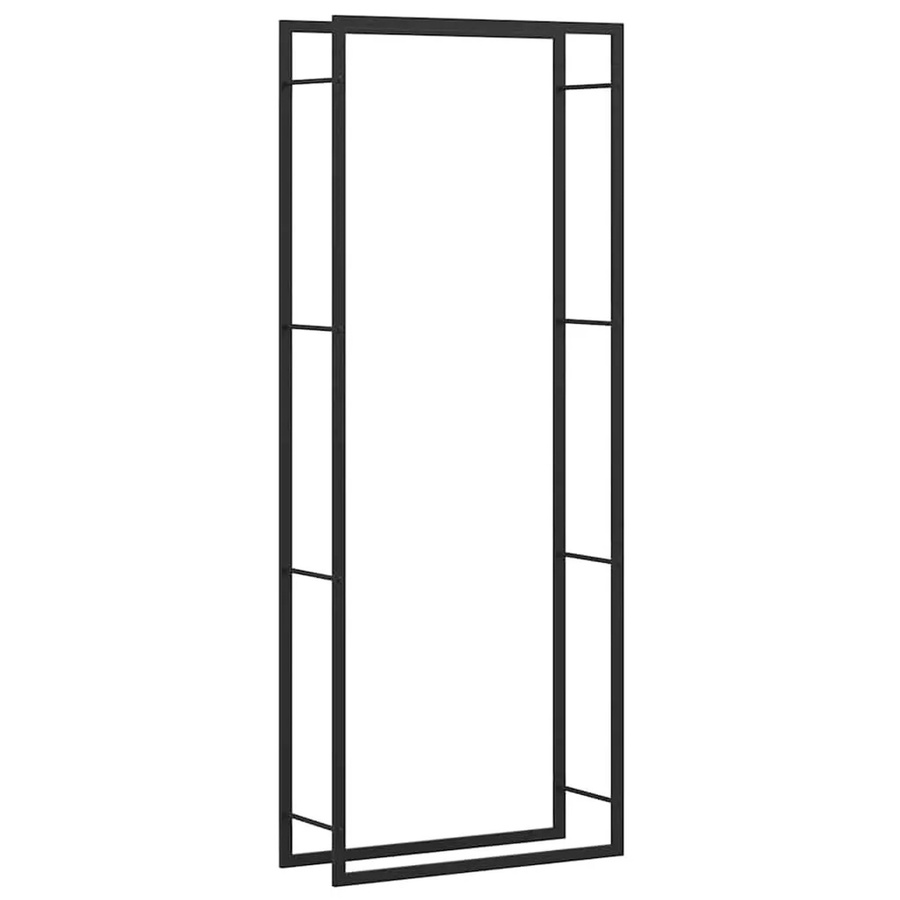 vidaXL Brennholzregal aus Stahl in Mattschwarz, B/T/H: 80 x 28 x 222 cm - Bild 2